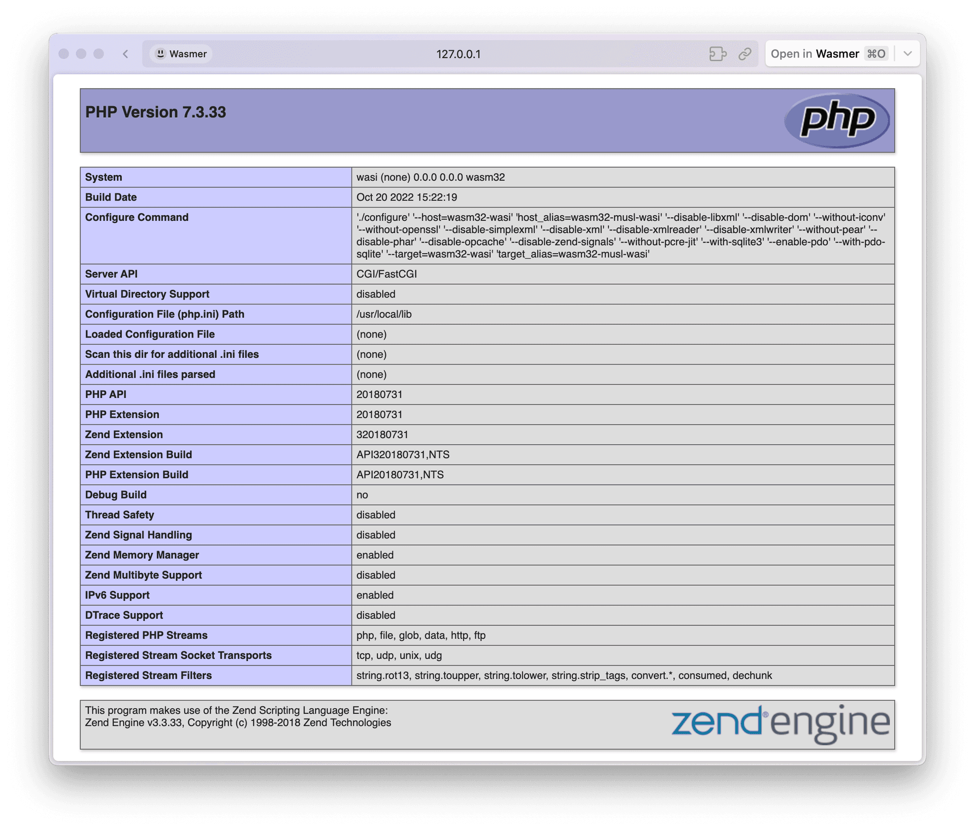 PHP phpinfo()