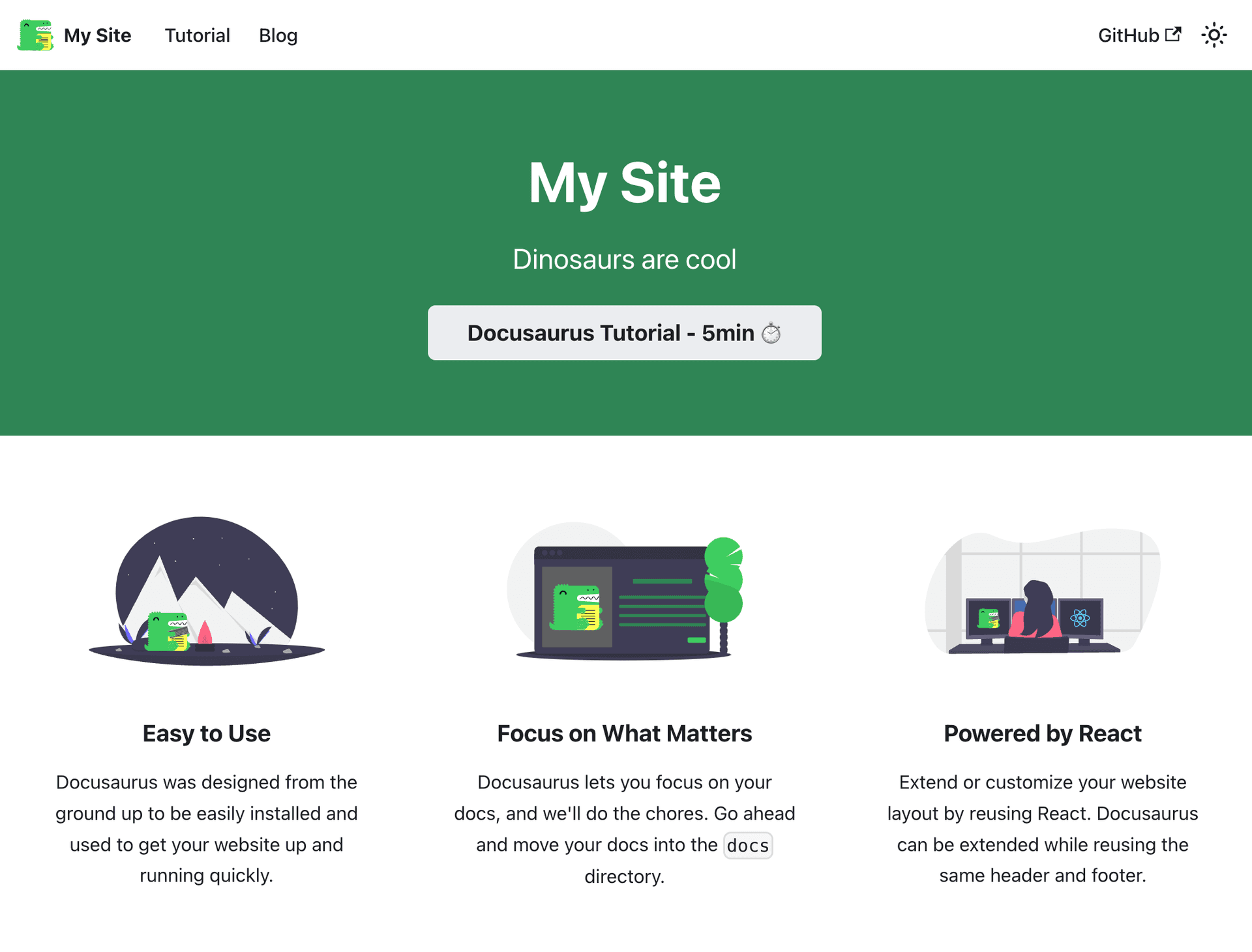 preview of Docusaurus 2 Starter
