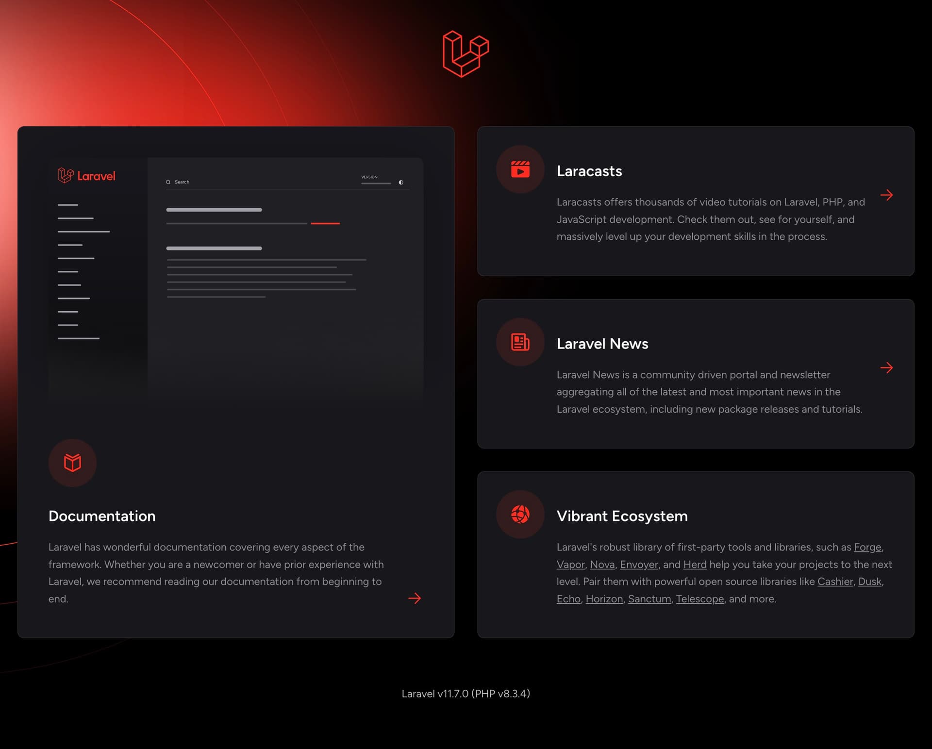 preview of Laravel Starter