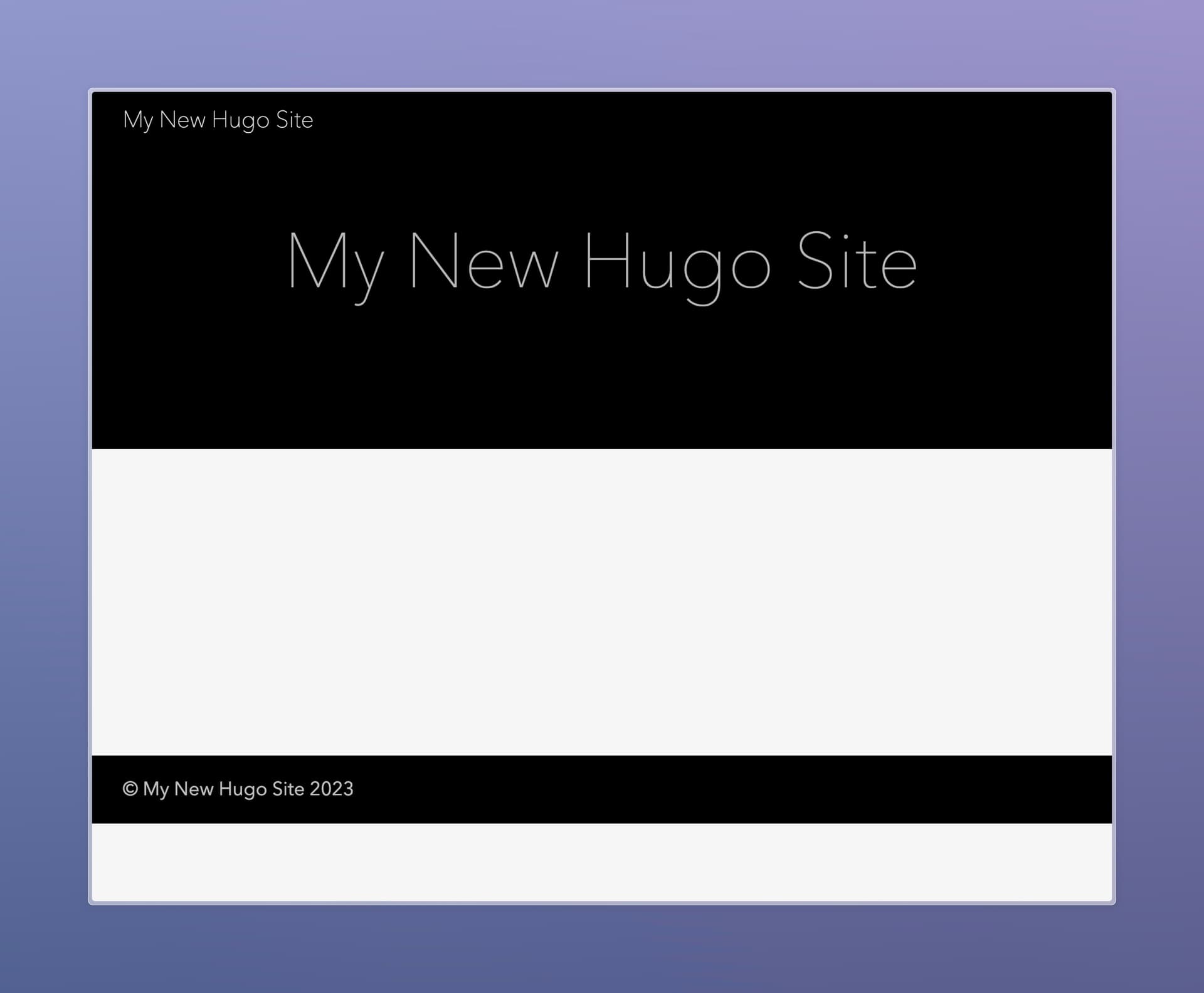 preview of Hugo Starter