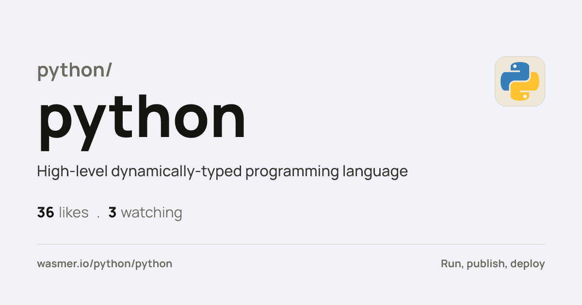 https://wapm.io/python/python social preview image